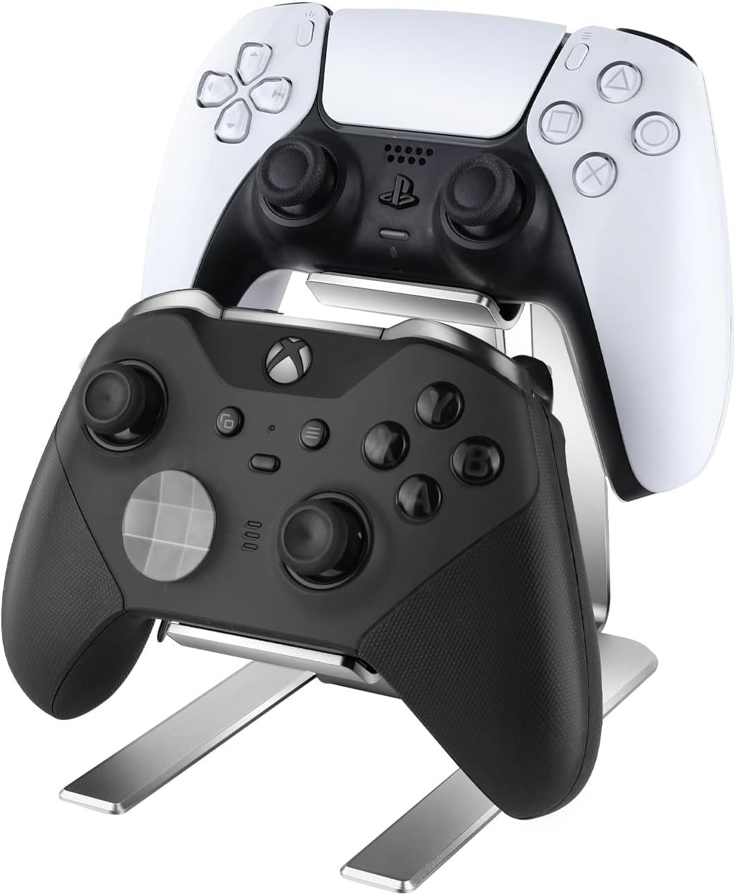 Compact Desktop Display Stand for Two Game Controllers, Space-Saving Design