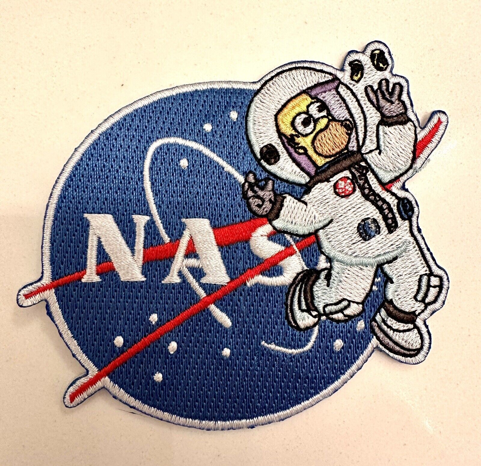 Homer Simpson Astronaut NASA Mission Patch 3" Embroidered Iron On Sew On Cartoon