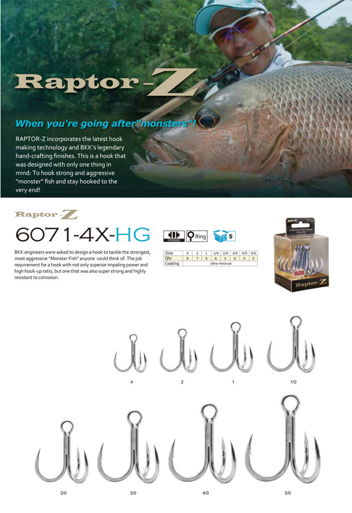 BKK Raptor-Z Treble Hook 6071-4X-HG Variations