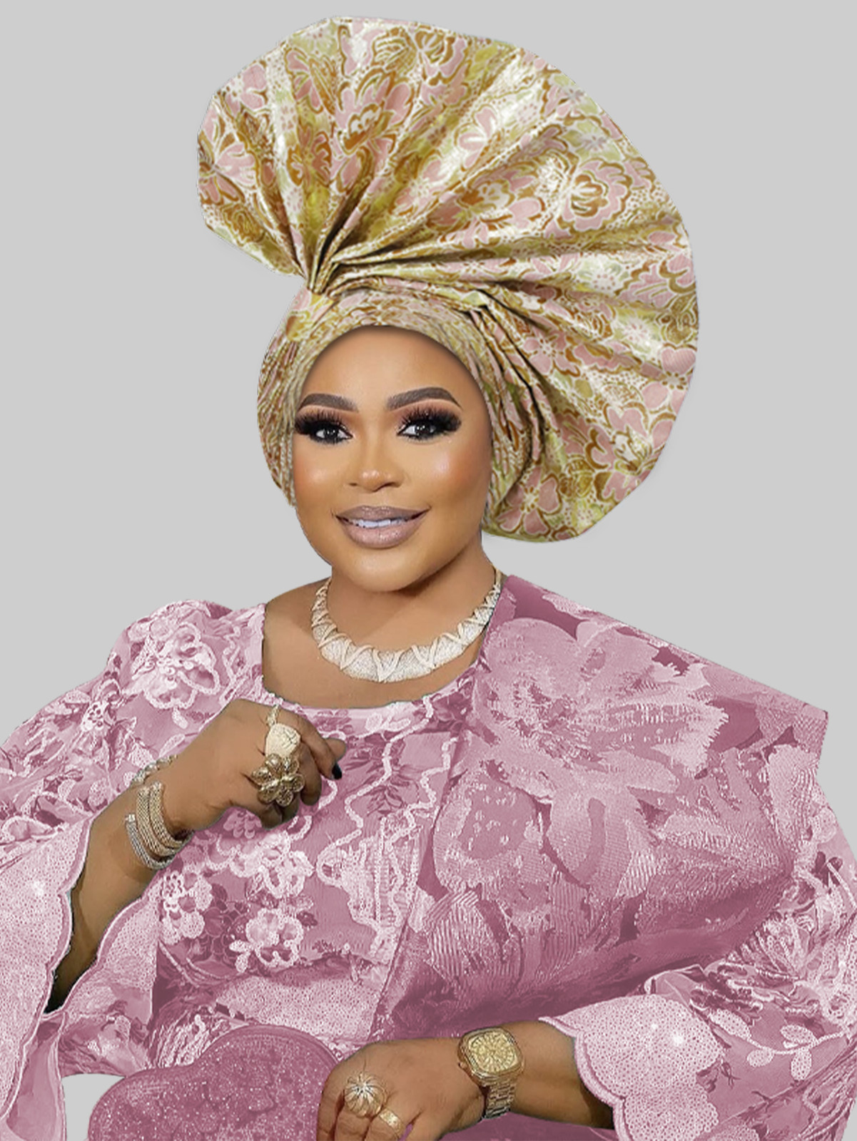 African Women Nigerian Wedding Head Wrap Aso Oke Headtie Women Bonnet Turban Cap