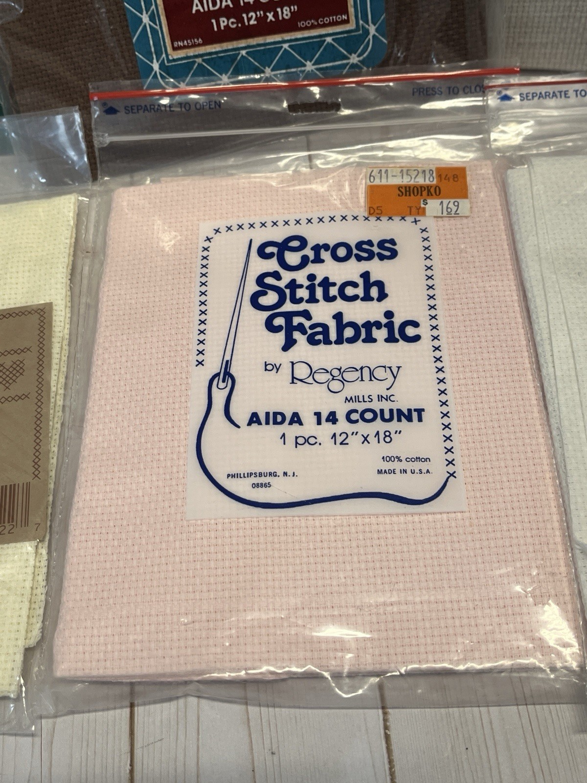 mixed lot 6 packages cross stitch fabric