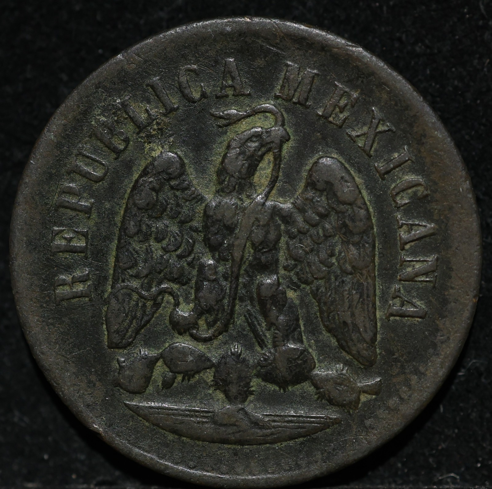 Mexico 1 Un centavo 1893 M old antique copper coin