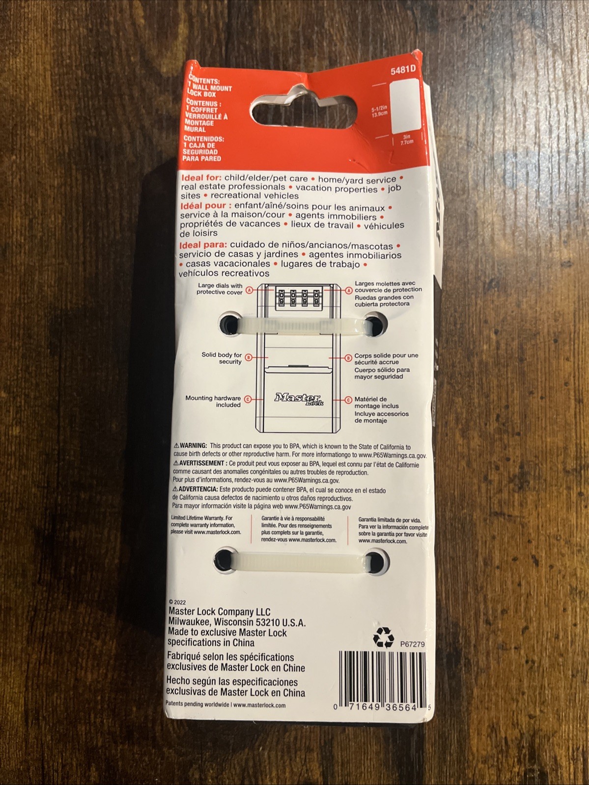 Master Lock Portable Combination Lock Box - 5481D