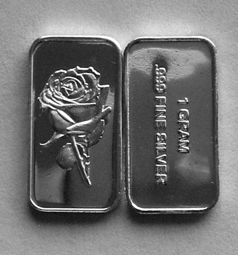 (100) 1 GRAM .999 PURE SILVER ROSE BARS b3