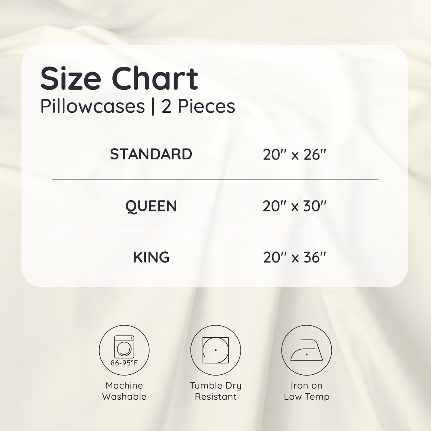 100% Viscose Derived from Bamboo Pillowcase Standard Size