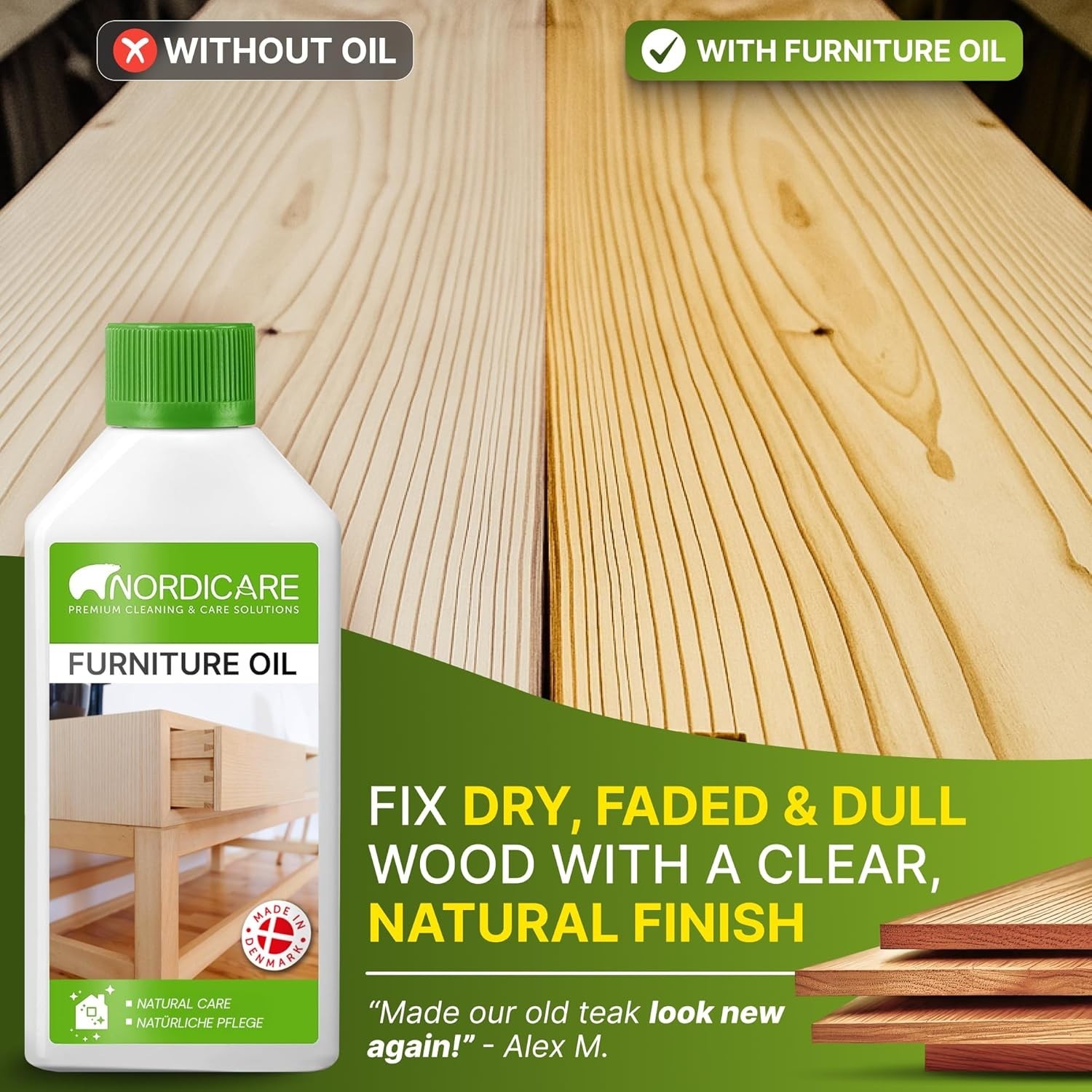 Wood Oil Colorless - Walnut Oil, Teak Oil, Wood Oil Furniture for Oak, Beech...