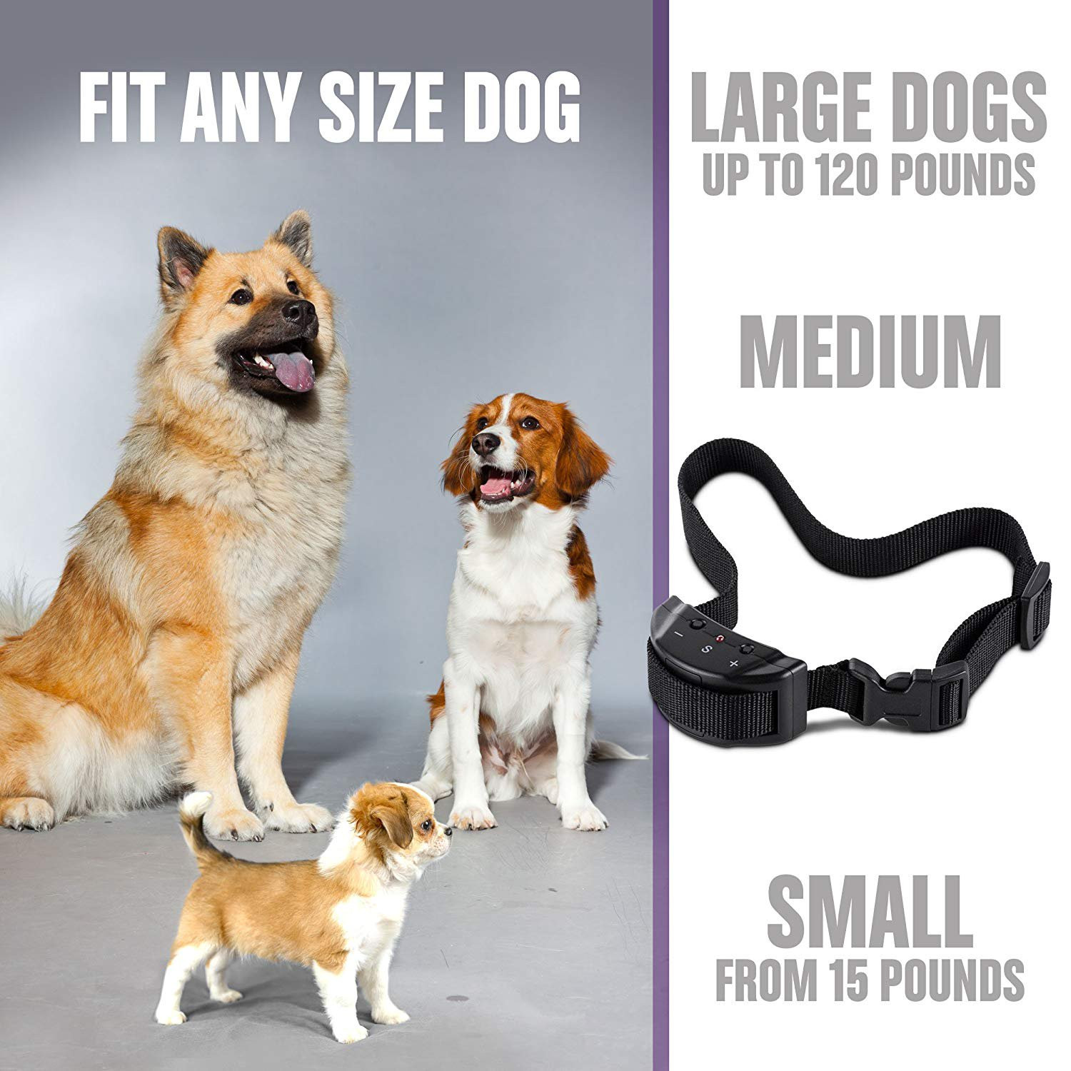Automatic Anti Bark Barking Dog Shock Control Collar Device Large Medium Small