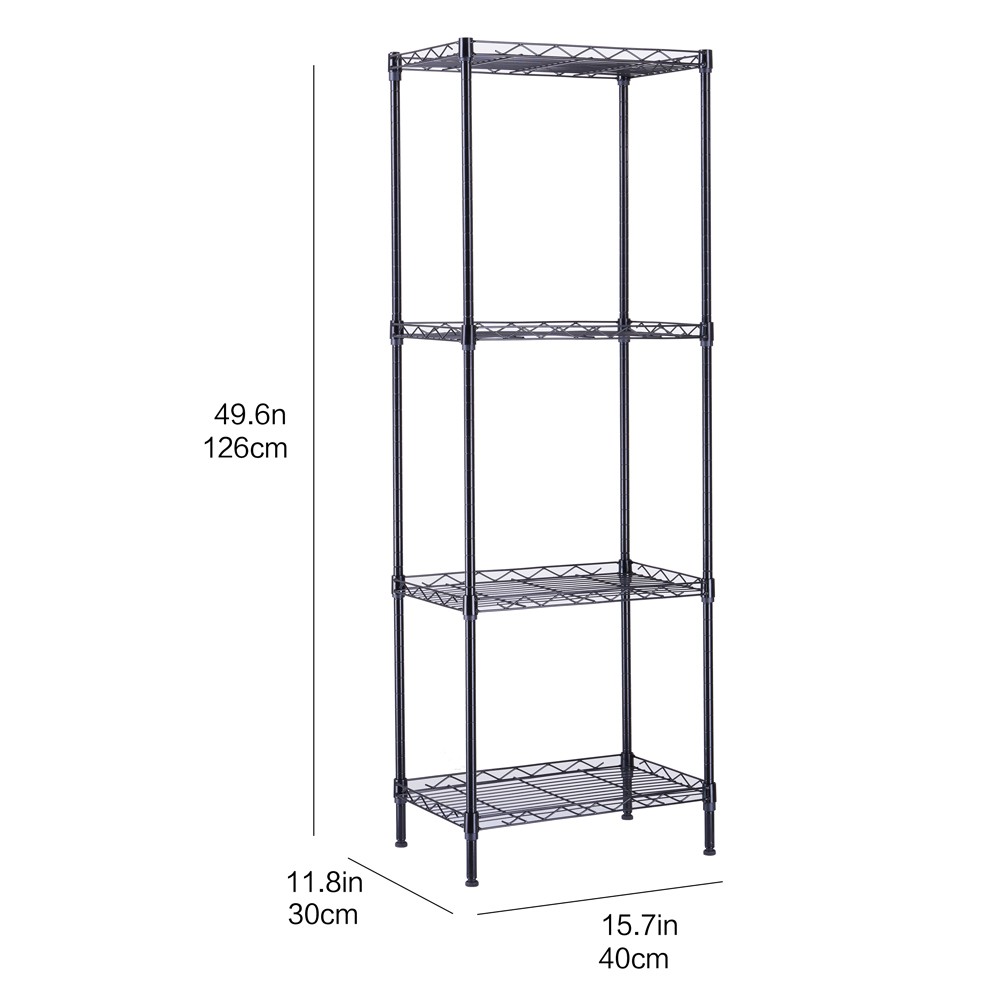 4-Tier Wire Shelving Unit Metal Storage Rack