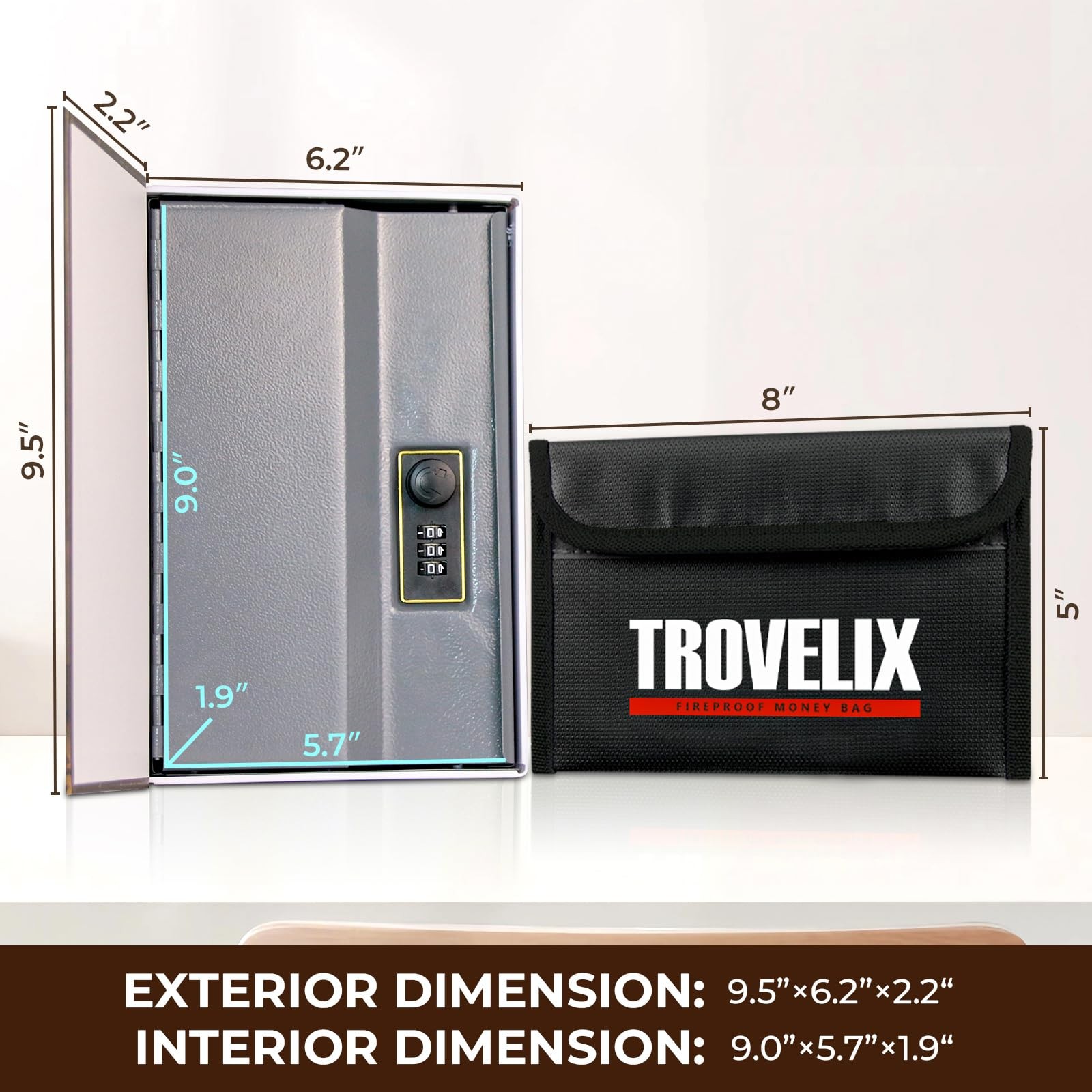 Book Safe Combination Lock Hidden Storage Box Fireproof Bag Coffee Diversion
