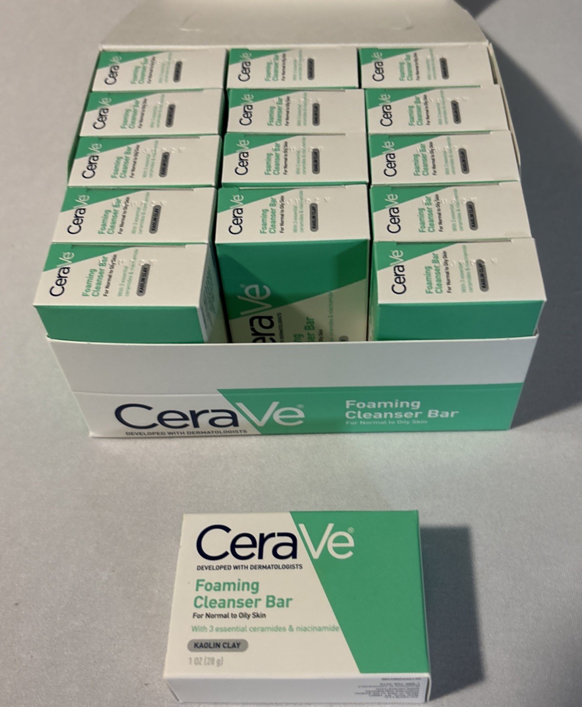 15 CeraVe Foaming Cleanser Bar Normal to Oily Skin Kaolin Clay Travel  1oz (ts)