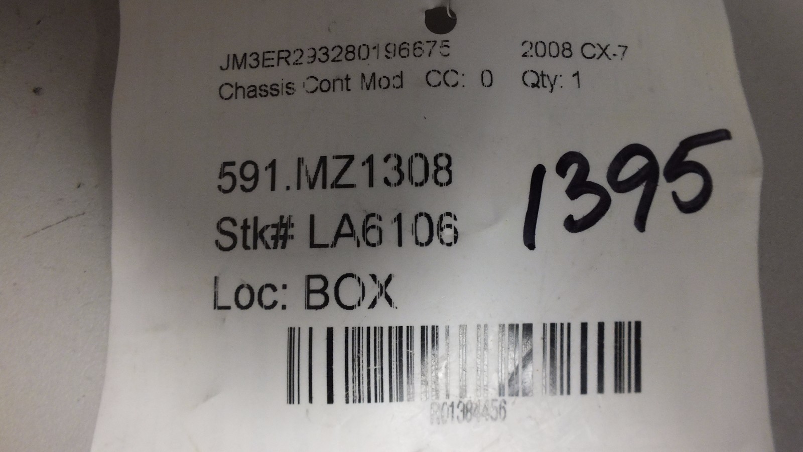 07 08 2007 2008 MAZDA CX-7 CHASSIS CONTROL MODULE L206 676B0B #1395