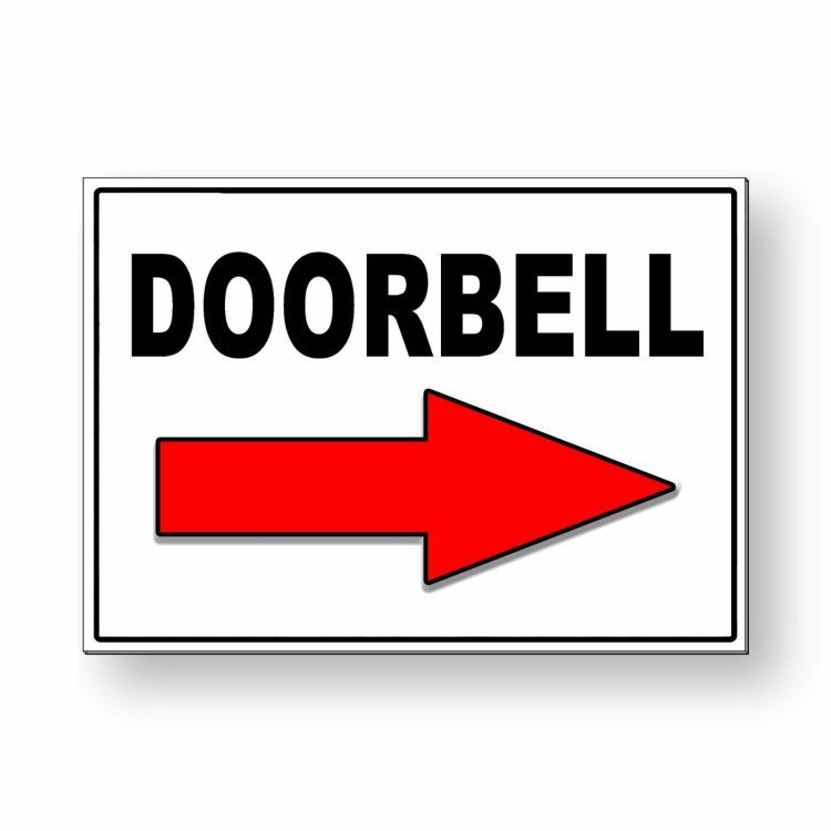Doorbell Arrow Right Metal Sign MS046