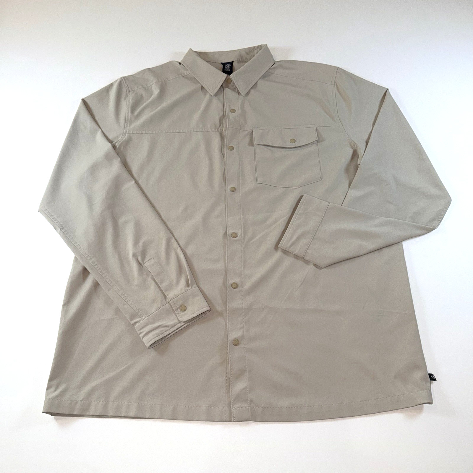 Mountain Hardware Shirt Men's Size XL Tan Quick Dry Vented Fishing Hiking EUC