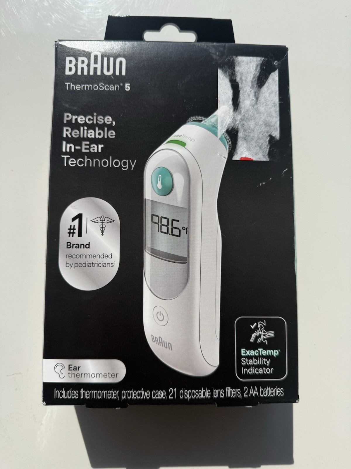 Braun ThermoScan 5 with ExactTemp Ear Thermometer  **NEW, OPEN BOX**