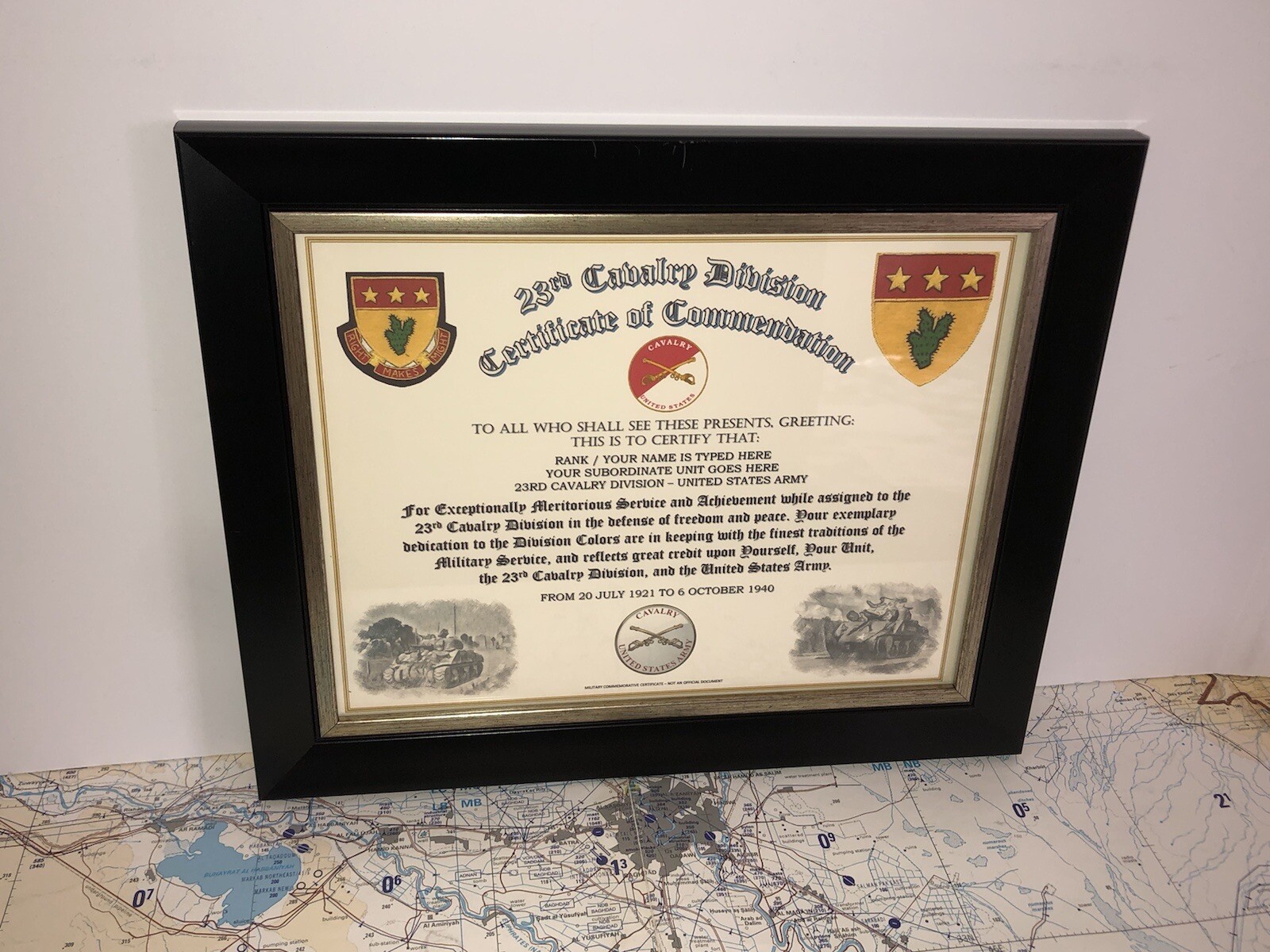 23RD CAVALRY DIVISION / COMMEMORATIVE - CERTIFICATE OF COMMENDATION