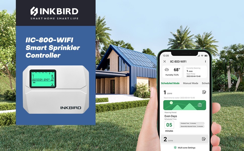 Lawn Smart Sprinkler Controller Watering Timer 8 Stations WiFi Irrigation System