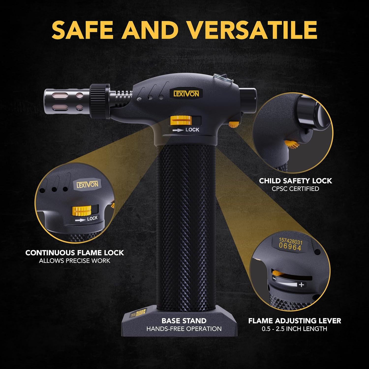 LEXIVON Butane Torch Multi-Function Kit | Premium Self-Igniting Soldering Statio