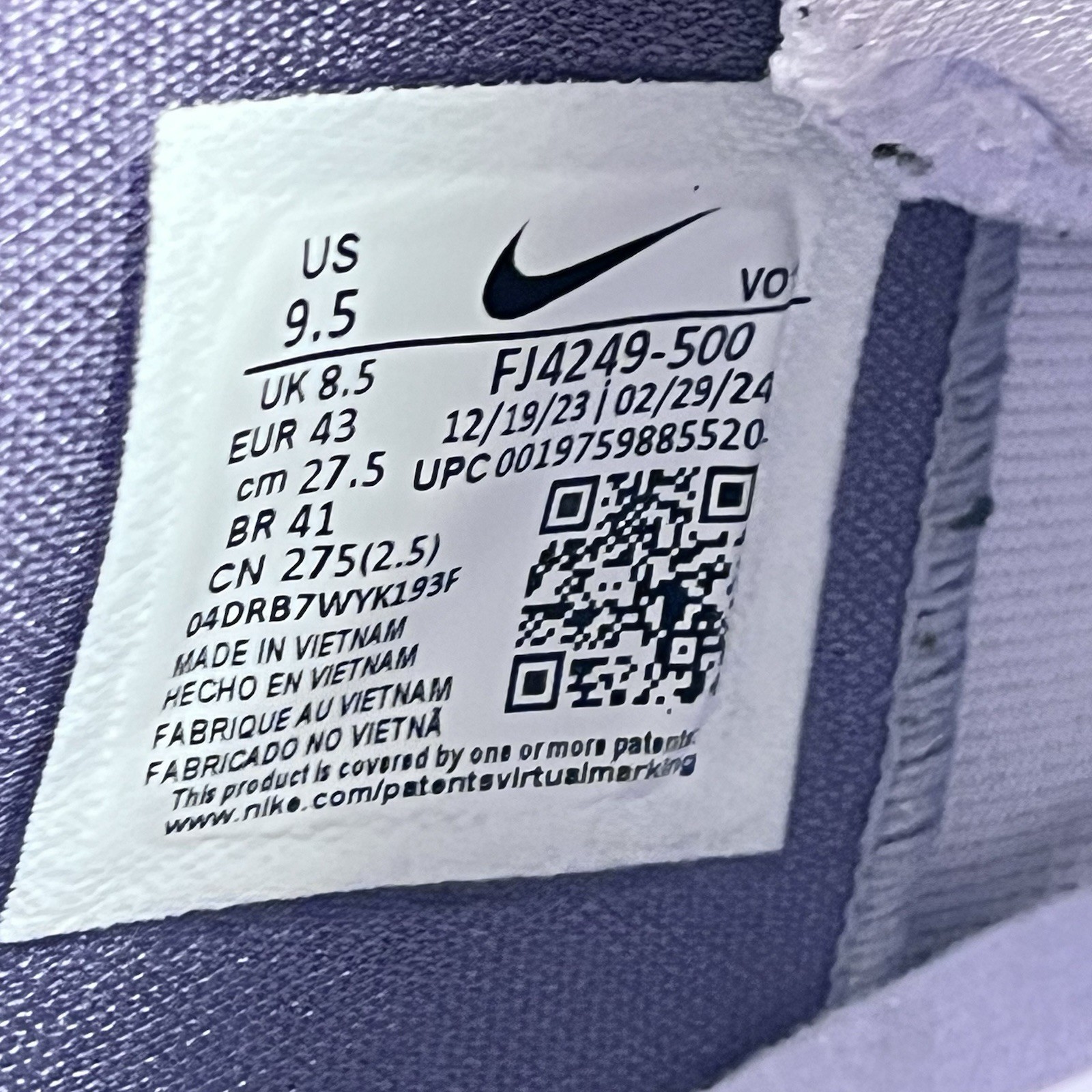 Nike Men's Book 1 Basketball Men’s 9.5 Women’s 11 Barely Grape |FJ4249-500|