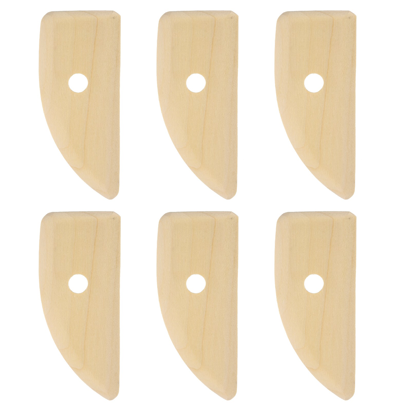 6pcs Pottery Ribs 12cm x 5cm Wooden Clay Ceramic Sculpting Tools
