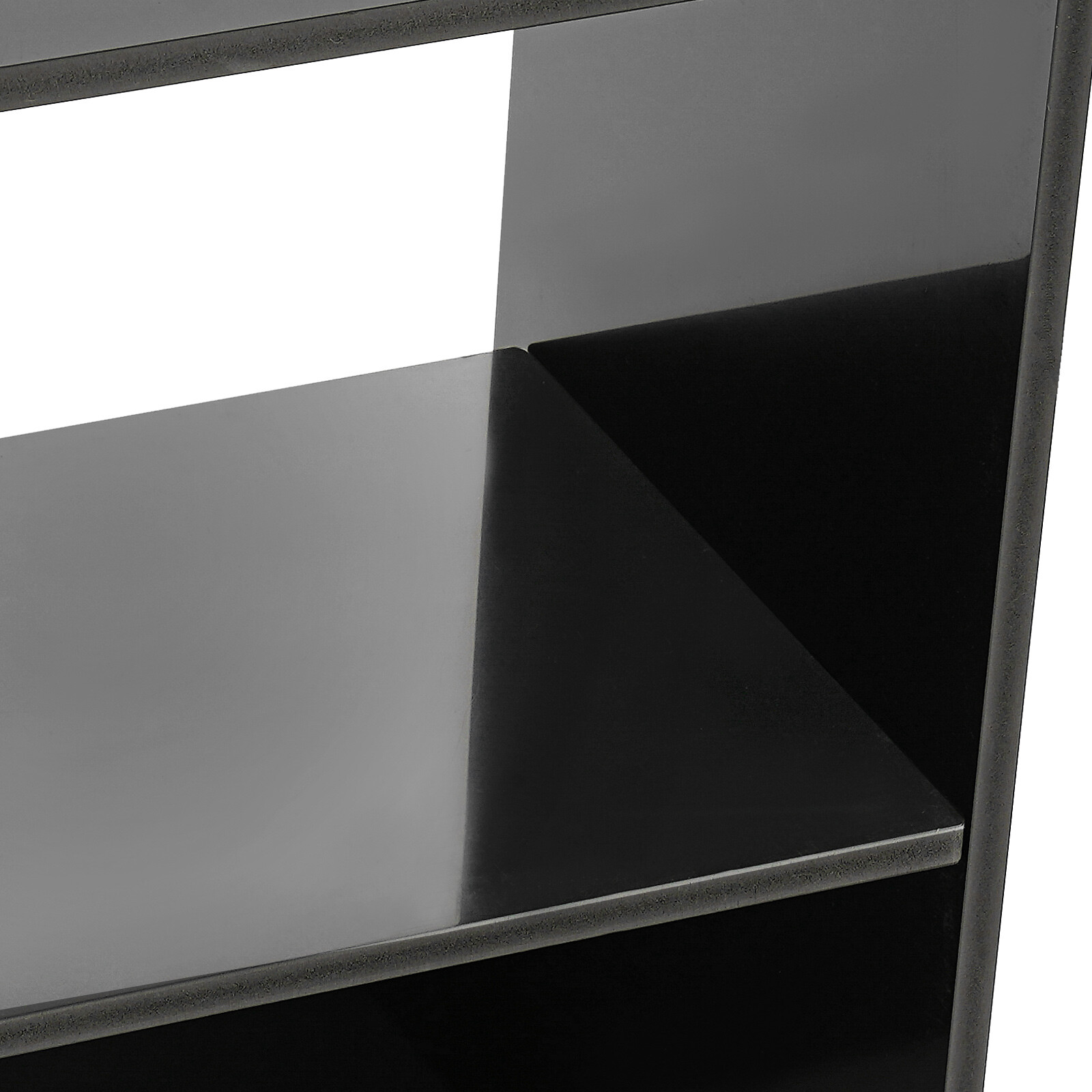 3-Tier Desktop Shelf Rectangular Desktop Bookshelf Desktop Display Rack Black US