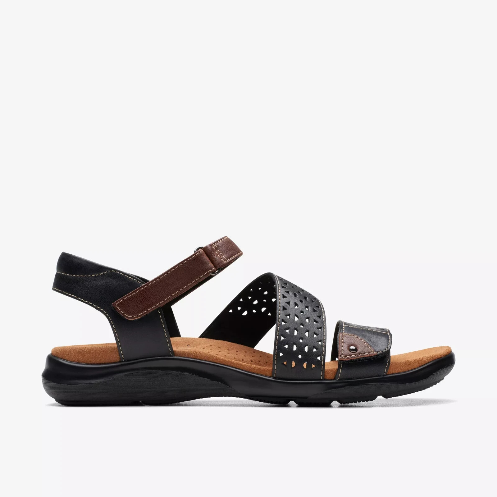 Women's Clarks Kitly Way Black Sandal Many Sizes New In Box Save Big