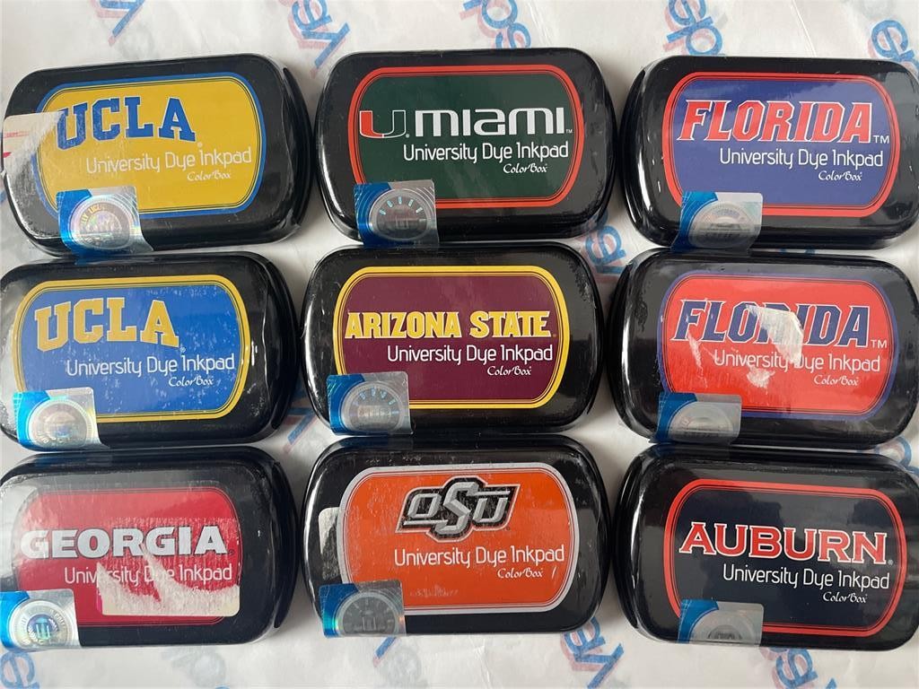 New vintage Colorbox Rubber stamp DYE Ink pads set of 9 full size