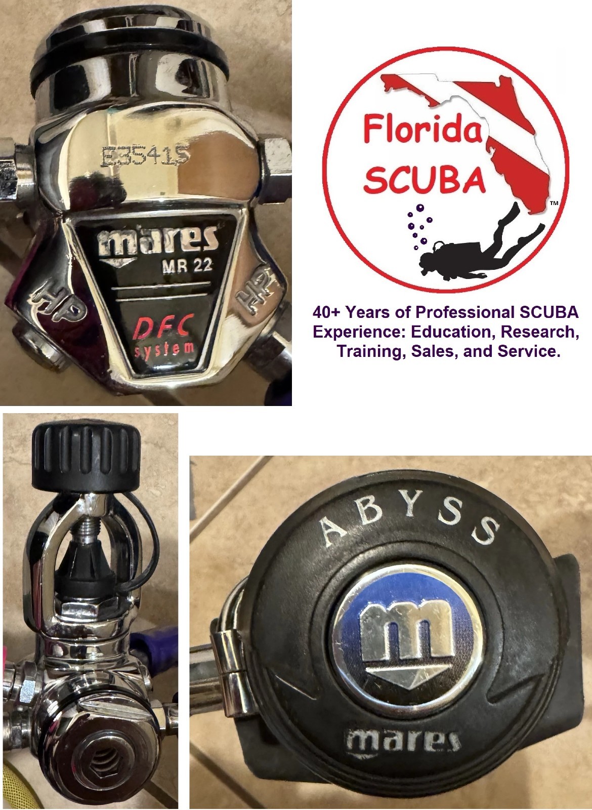CLEAN! Mares MR22 DFC + Abyss Regulators - 1st & 2nd stage, TESTED, WORKING!