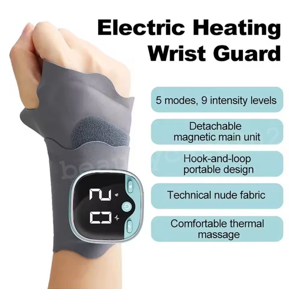 Cordless Hand Wrist Massager Pain Relief with 5 Heat Levels & 3 Vibration Modes