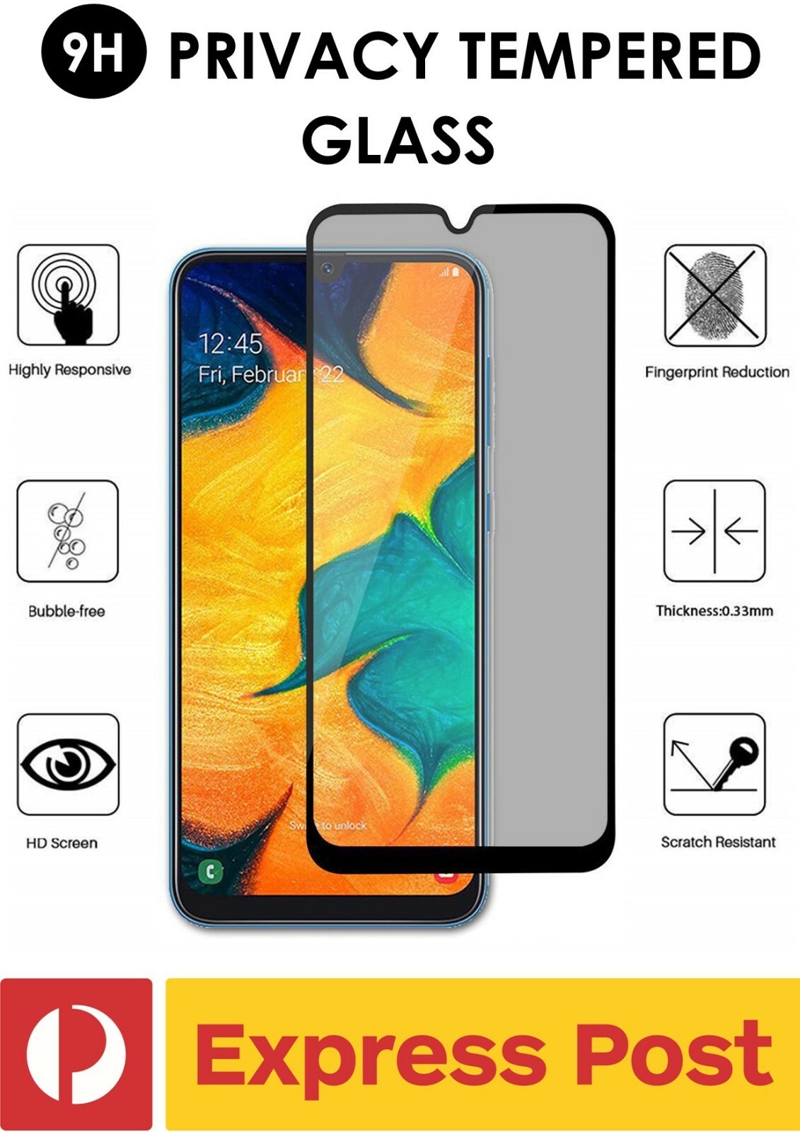 Samsung Galaxy A31 9H Premium Anti-Spy Privacy Tempered Glass Screen Protector