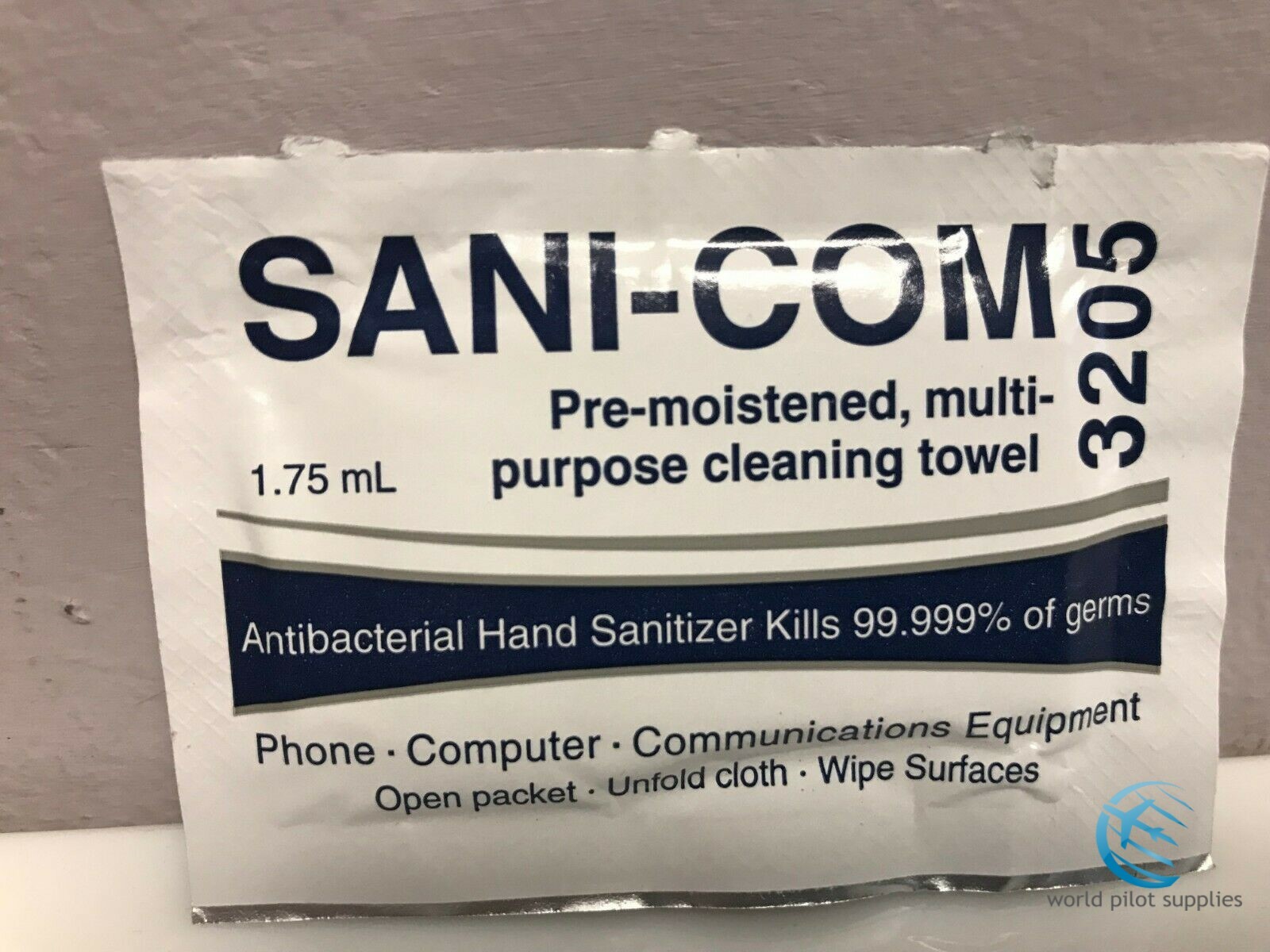 CELESTE SANI-COM ANTIBACTERIAL TOWELETTES p/n SC3205 Pack of 50, 100 & 200 ea.
