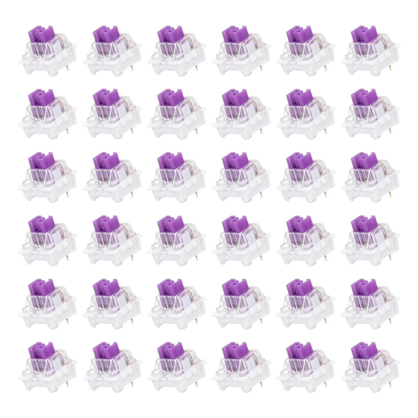 36pcs Purple Keyboard Switches 3-Pin 45gf Linear Keyboard Switch Replacement