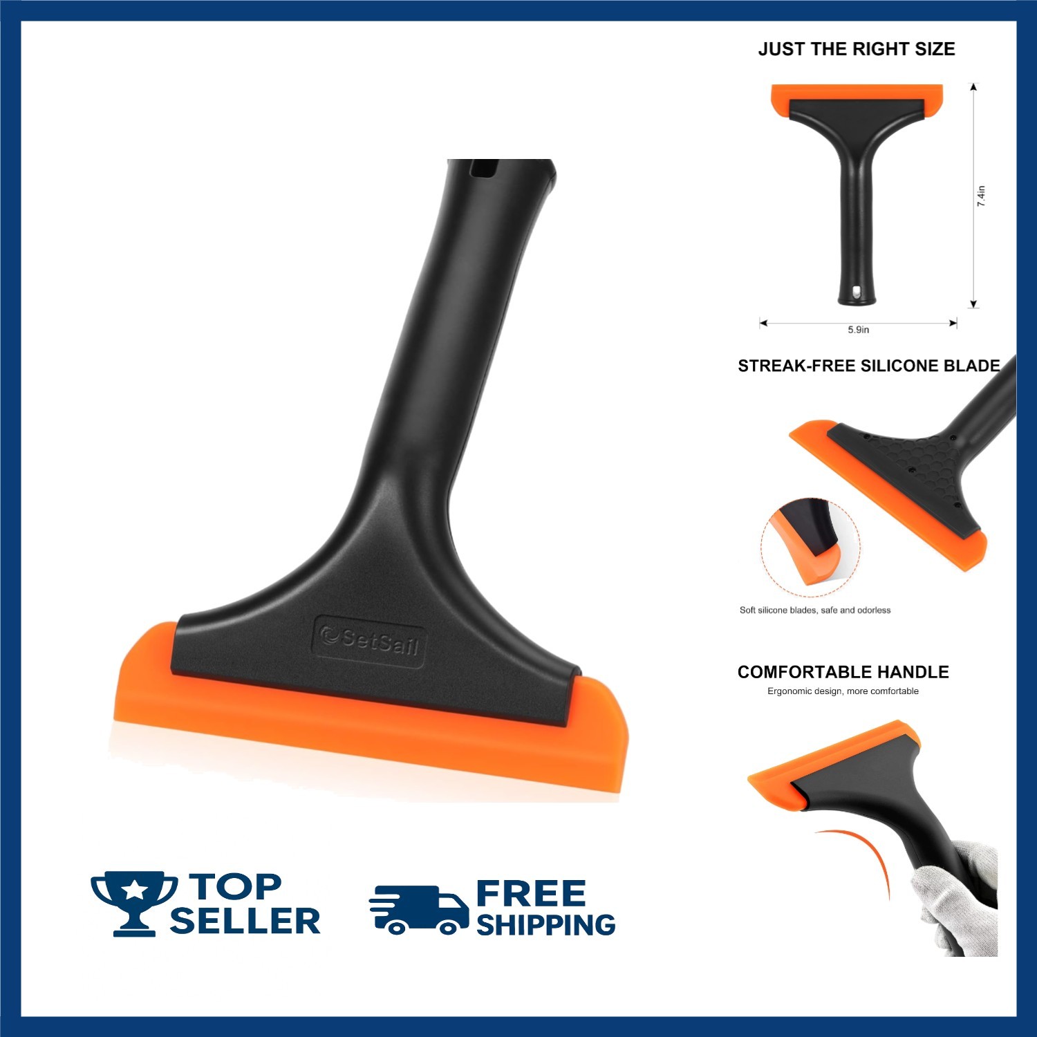 Mini Silicone Window Squeegee for Car Windshield Mirror Shower Glass Cleaning