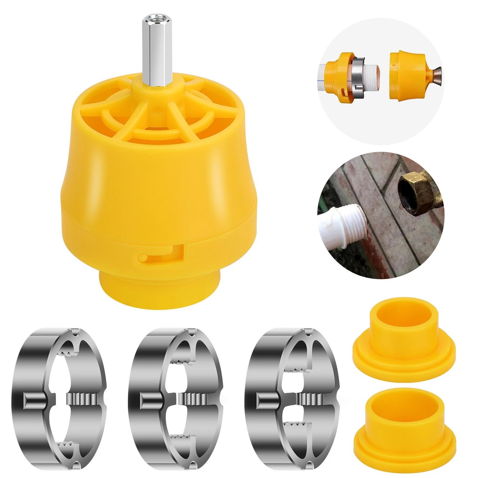 Professional PVC Thread Maker Tool Pipe Threader Plumbing Tool with 3 Dies