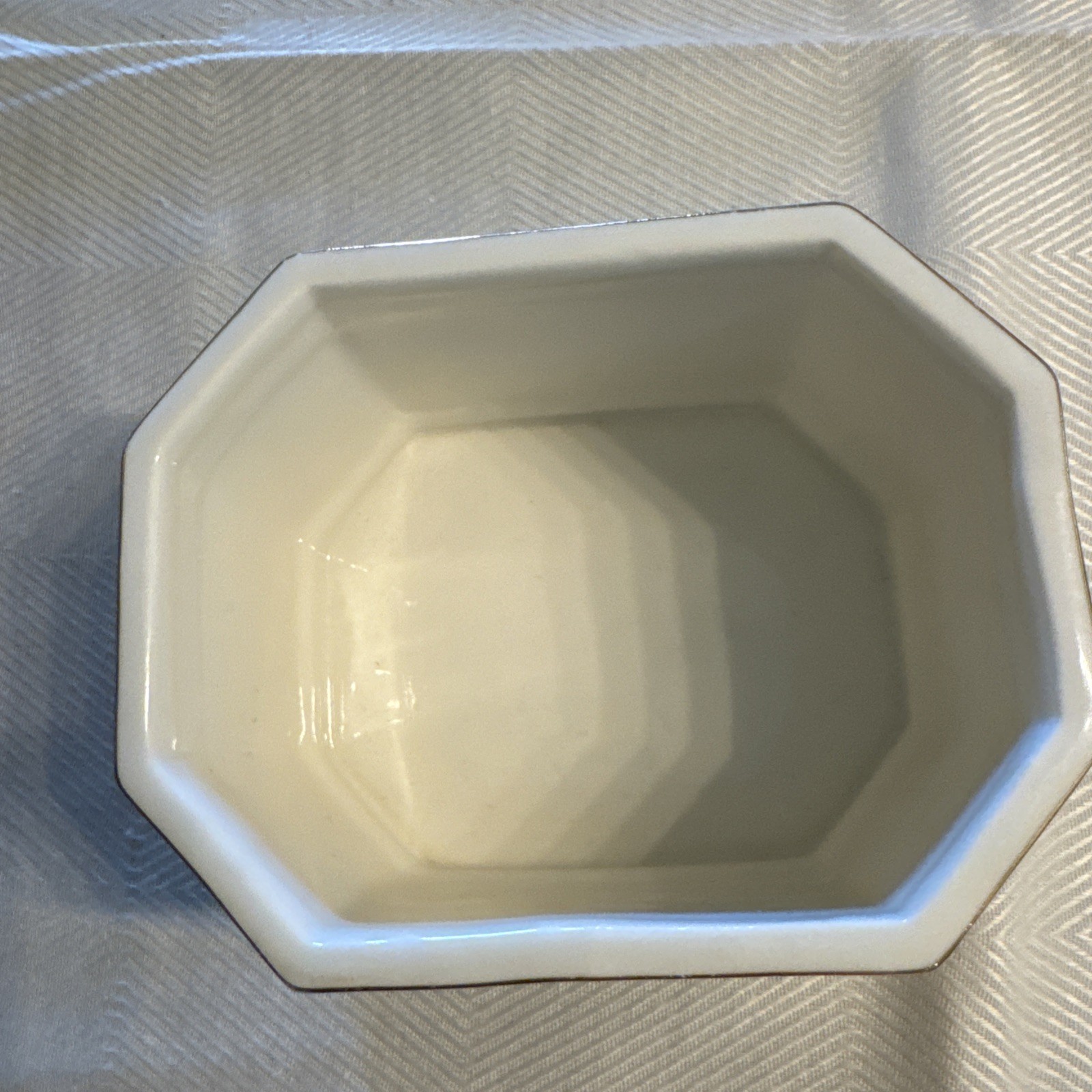 Croscill Carrara Light Brown Marble Porcelain Ware Cover Jar Missing Lid
