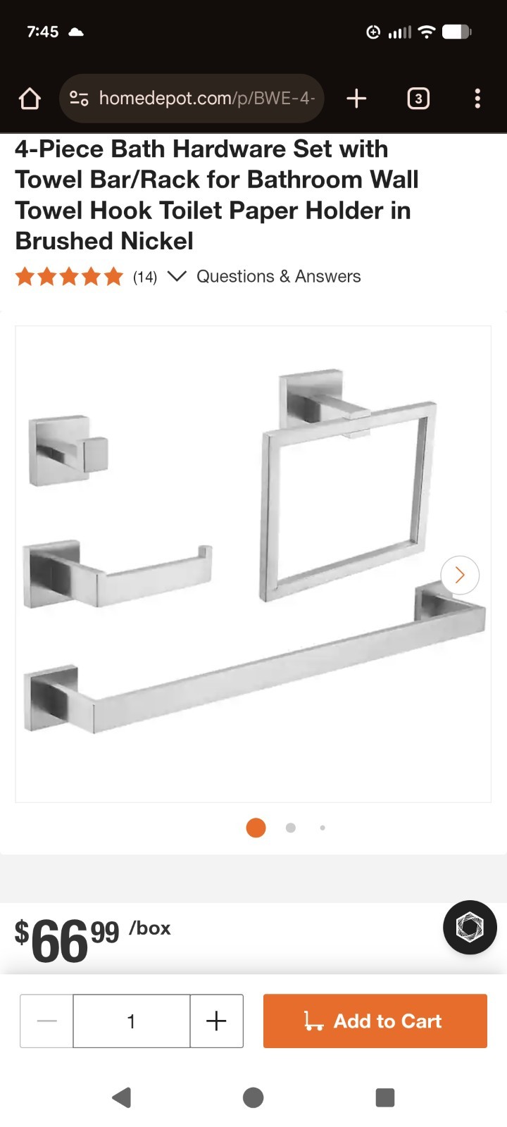 4-Piece Bath Hardware Set with Towel Bar