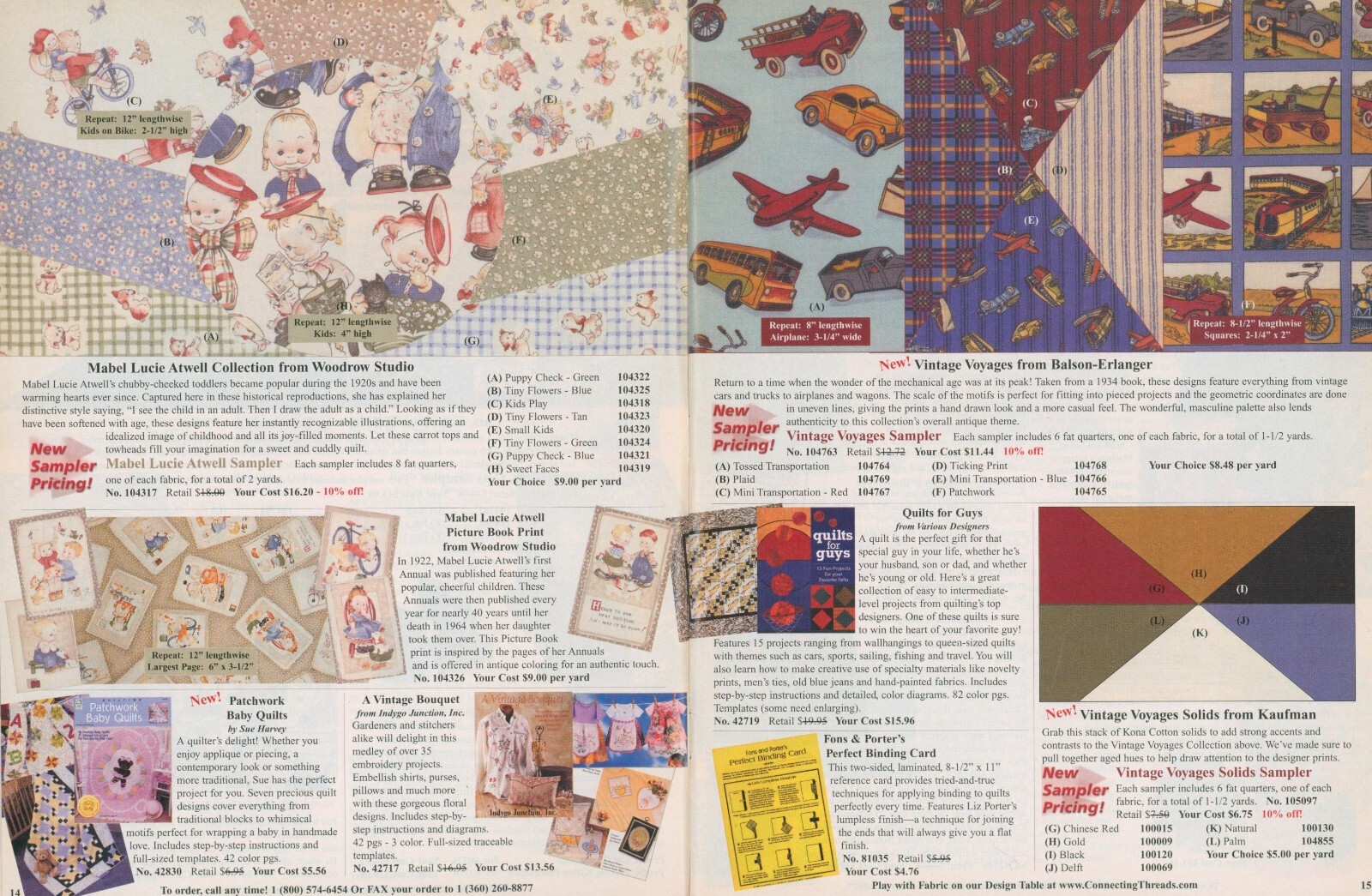 Lot 2 Connecting Threads 2002 Quilting Supply Catalog Fabric Collections Tools