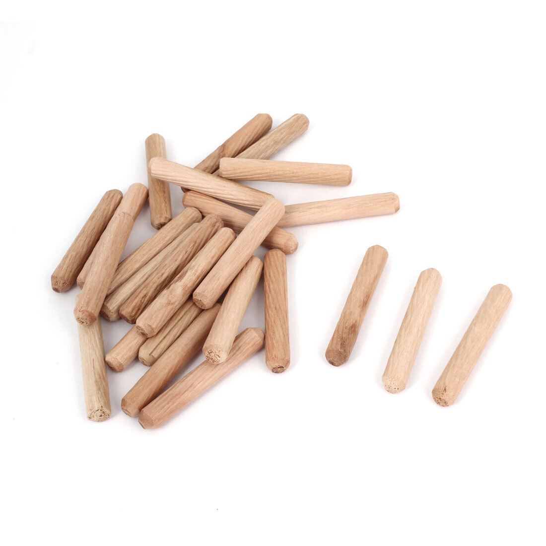 25 Pcs Furniture Cabinet Drawer Slant Line 8mm Dia Round Wooden Dowel Pins