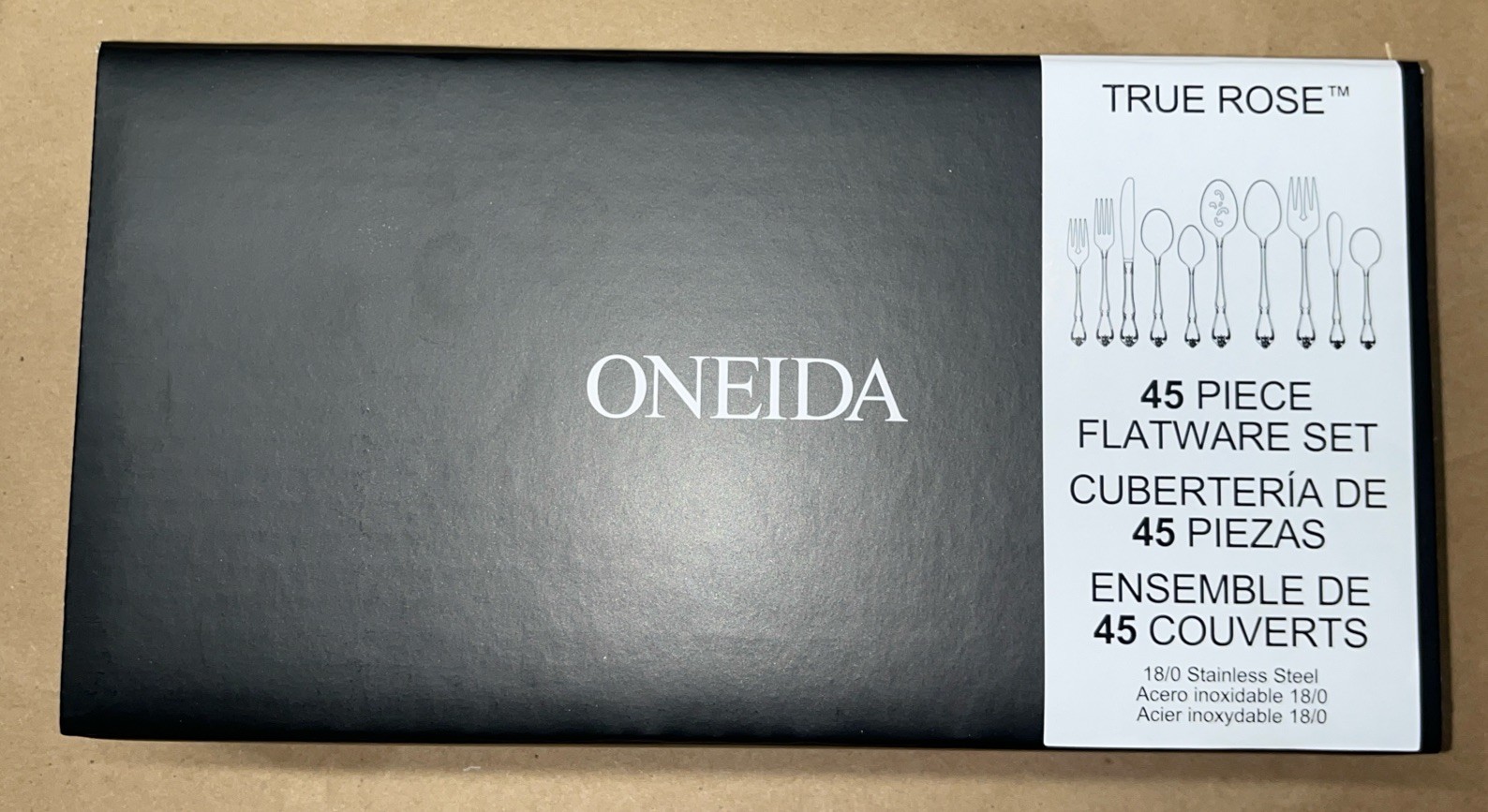 Oneida True Rose Stainless Steel 45pc. Flatware Set (Service for Eight)