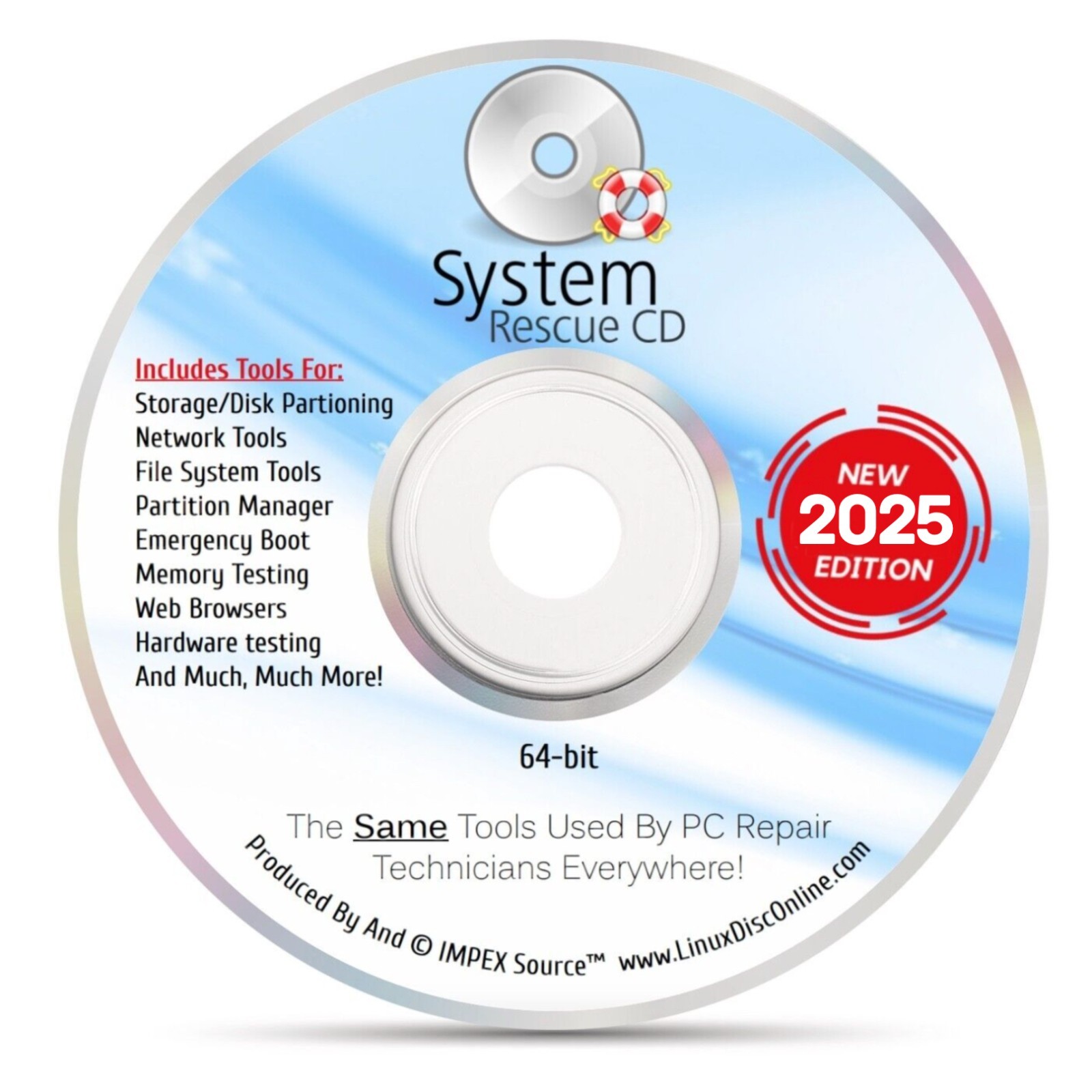 System Rescue CD PC Diagnostic Maintenance Repair Data Recovery Boot CD NEW 2025