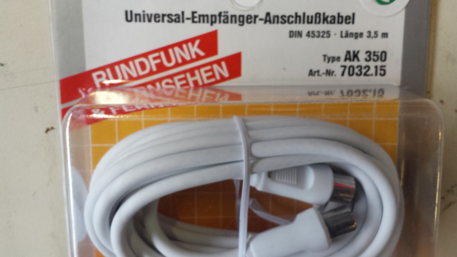 ANTENNEN ANSCHLUSS KABEL 3,5 Mtr. DIGITAL TAUGLICH 3076