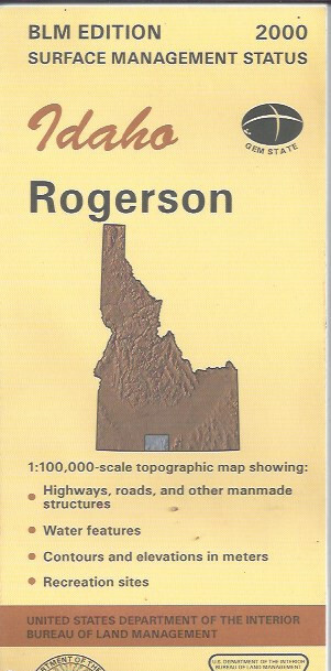 USGS 1:100,000 edition topographic map Rogerson Idaho