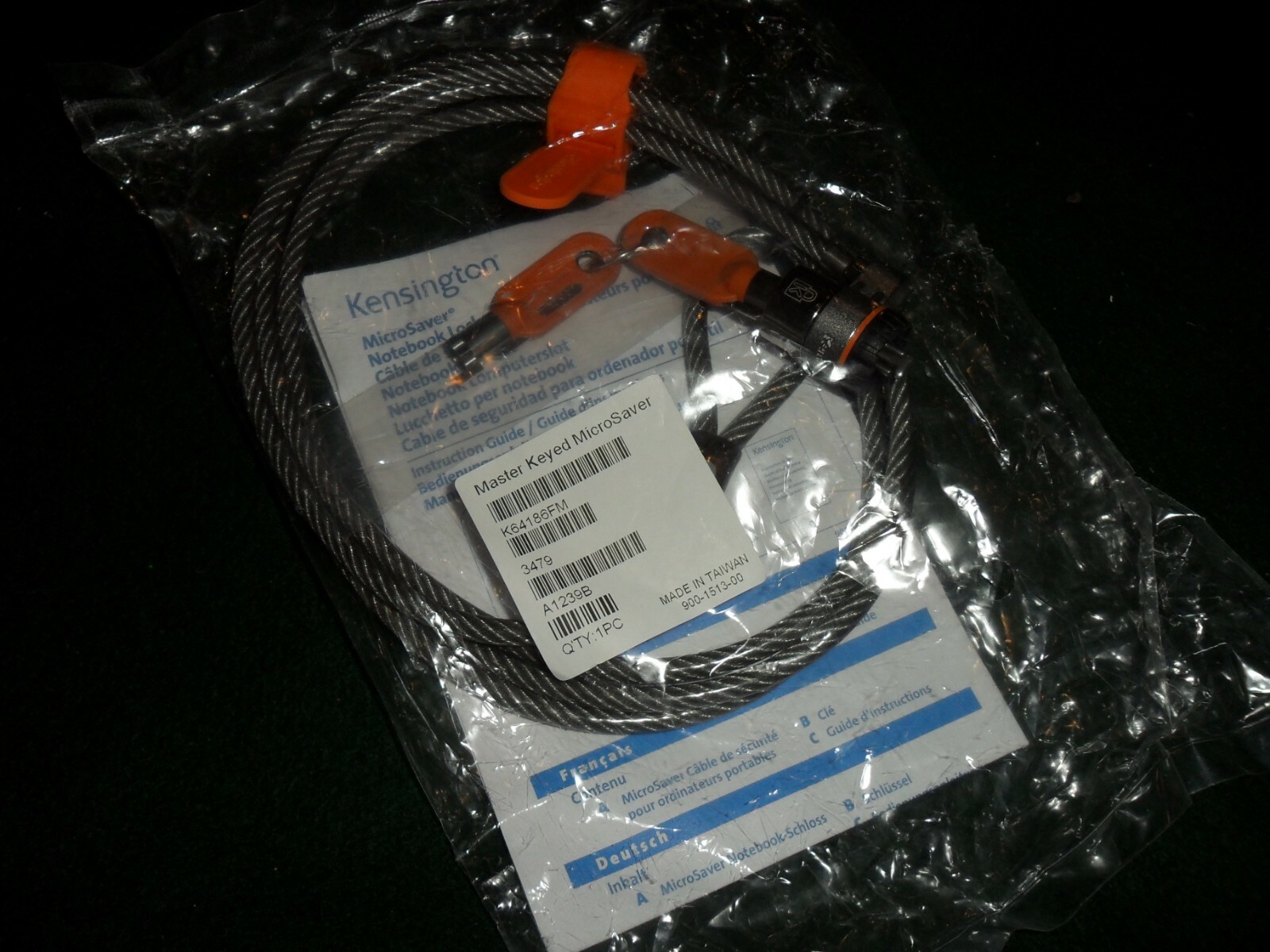 Kensington Microsaver Keyed Notebook Lock - { NEW }  Master Model K64186 FM