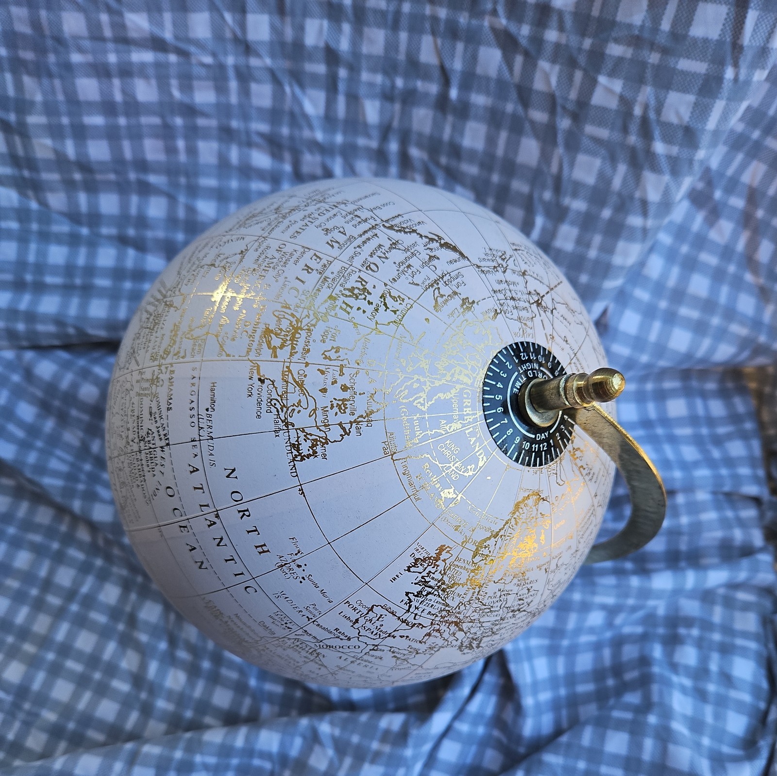 Pink & Gold 11” World Globe with Stand