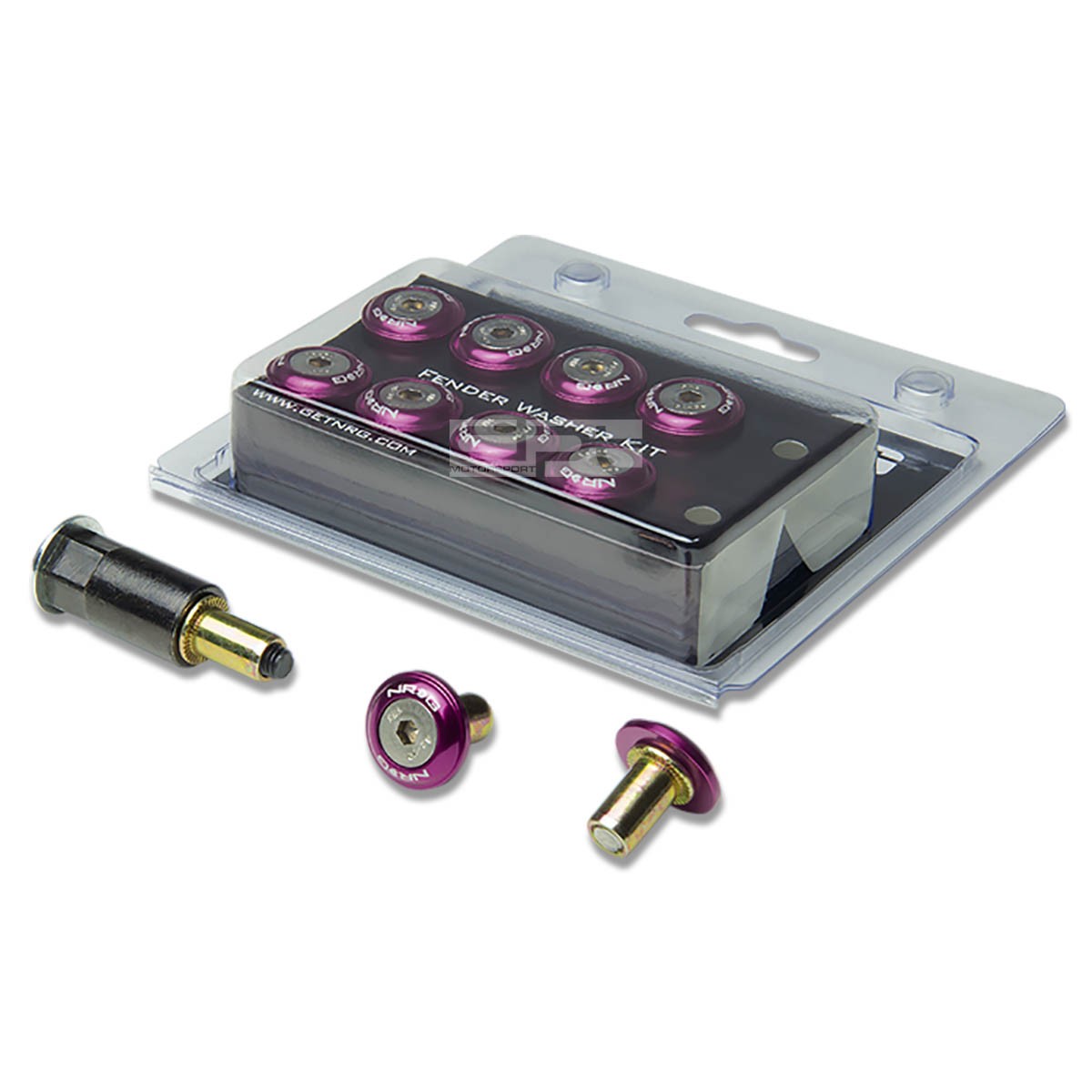 10 X NRG ALUMINUM ENGINE BAY FENDER/BUMPER WASHER+BOLT RIVET KIT METAL PURPLE