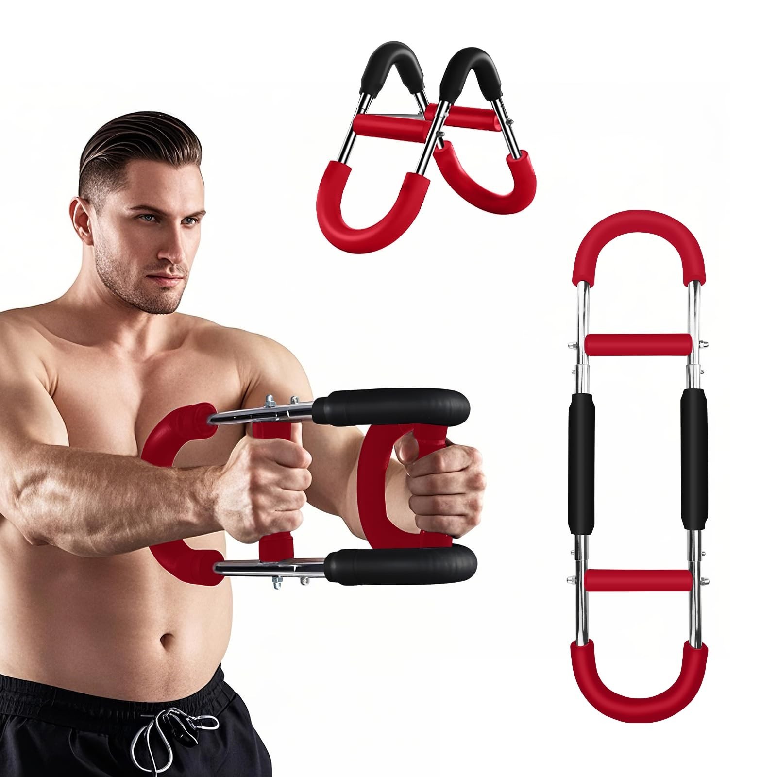Twister Arm and Chest Muscle Trainer, U-Shape Power Twister Arm Exerciser Adj...