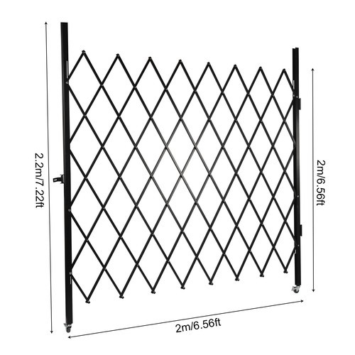 Folding Security Gate 7.2ft x 6.5ft Wall Mount Single Folding Door Scissor Gate
