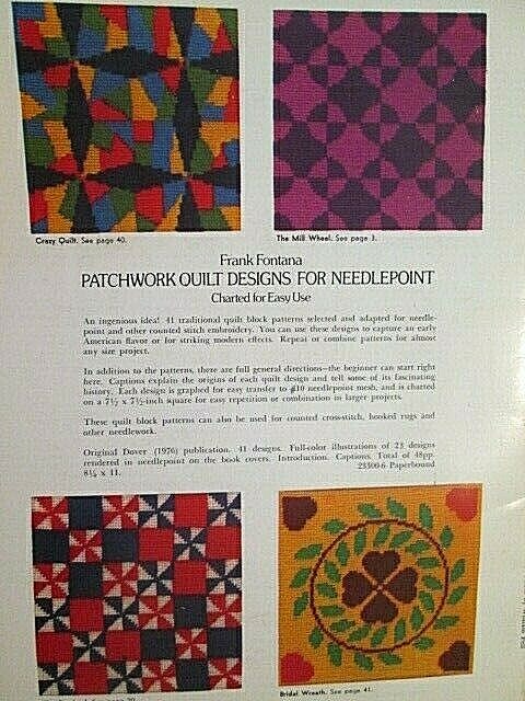 Patchwork Quilt Designs For Needlepoint Book-41 Designs-Frank Fontana, Dover