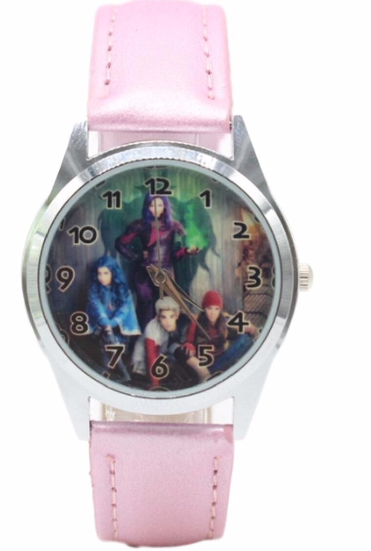 Descendants Characters Pink Genuine Leather Band Wrist Watch