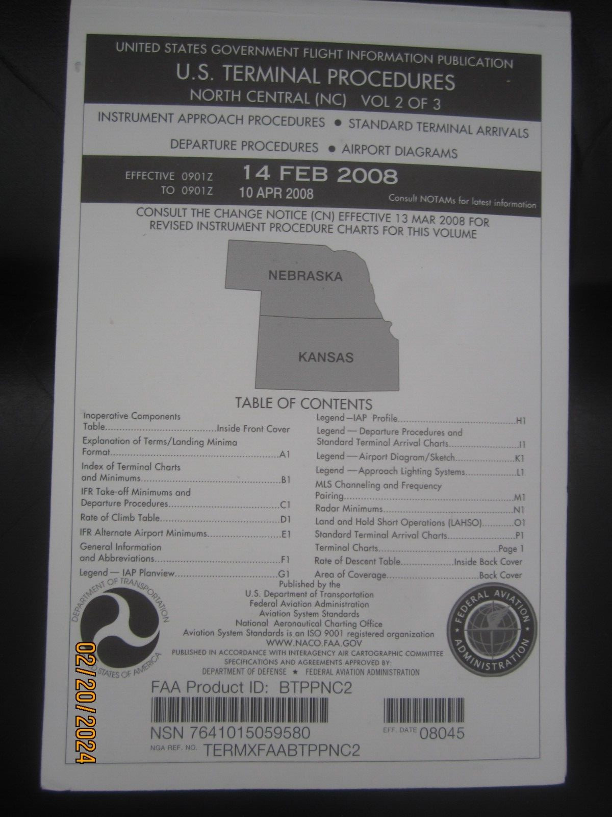 Vintage US Government Terminal Flight Procedures 2008 - North Central Vol 2 of 3