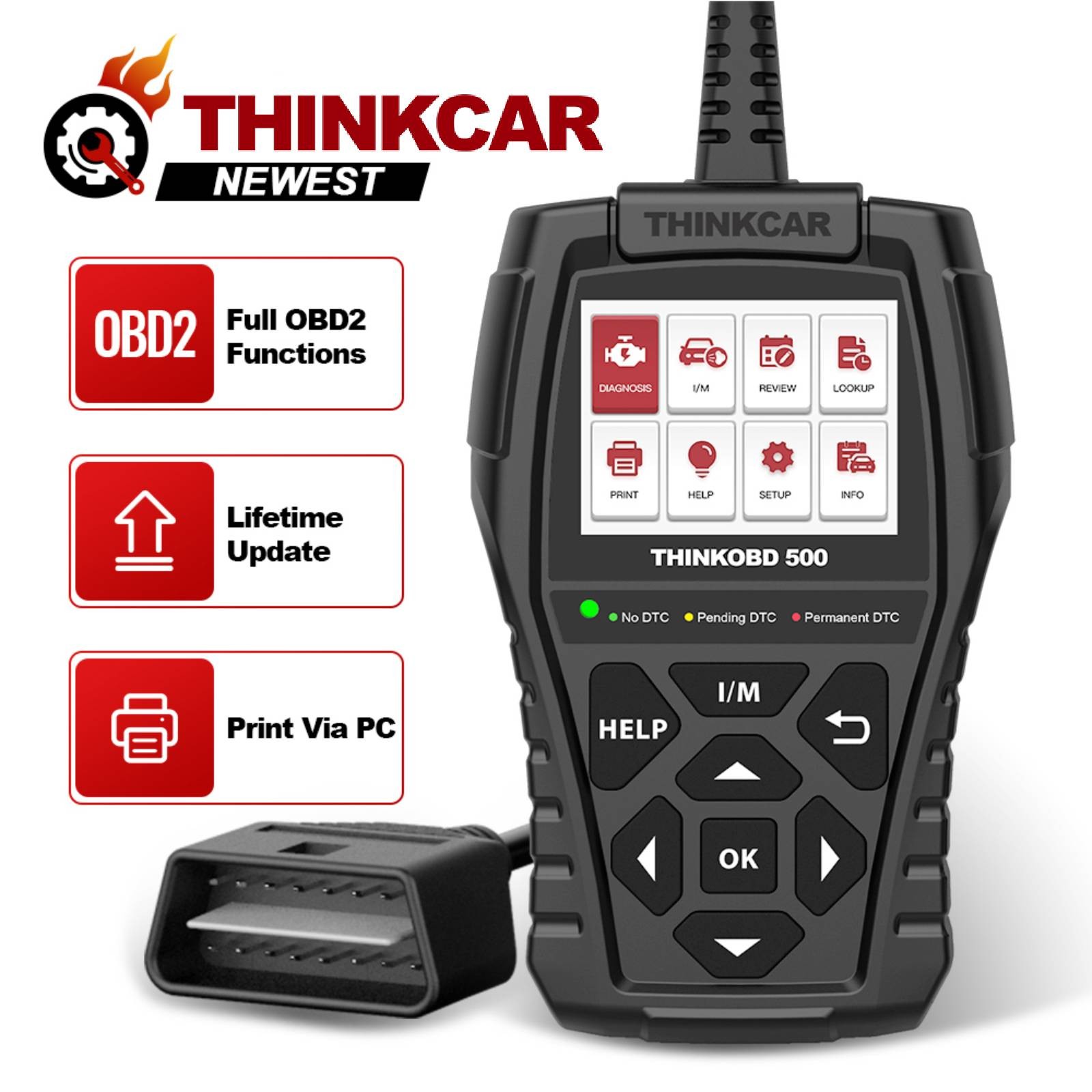 THINKCAR OBD2 Scanner Car Check Engine EOBD Fault Diagnostic Code Reader Tool